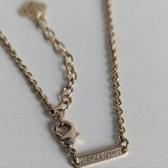 Kendra Scott Kelsie Station Opera Necklace Onyx Gold Plated Chain - Picture 3 of 7